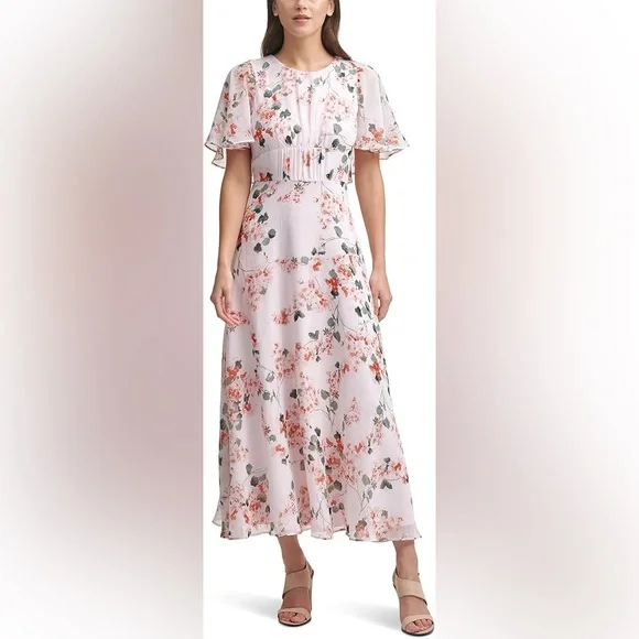 sachin and babi light blue dress Calvin Klein | Dresses | Calvin Klein Womens Midi Chiffon Dress With Flutter  Sleeves
